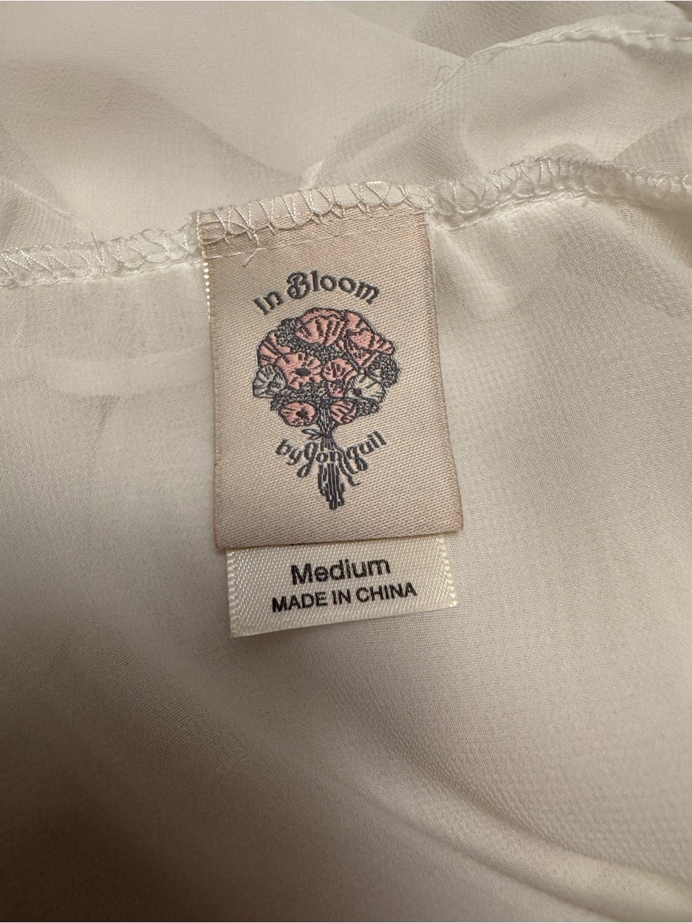 In Bloom Sheer White Ruffle-Trim Tie-Waist Robe - Picture 3 of 4